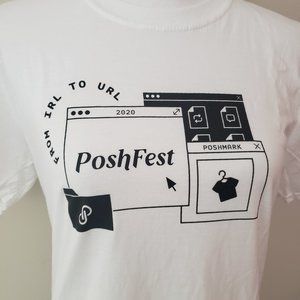 Poshfest 2020 White Tee 100% Cotton NEW!